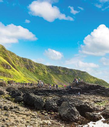 A view of Giant's Causeway, a famous natural formation in Northern Ireland.